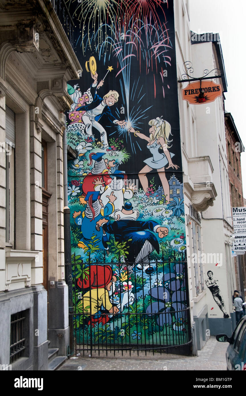 Bruxelles Belgique belge peinture murale Banque D'Images