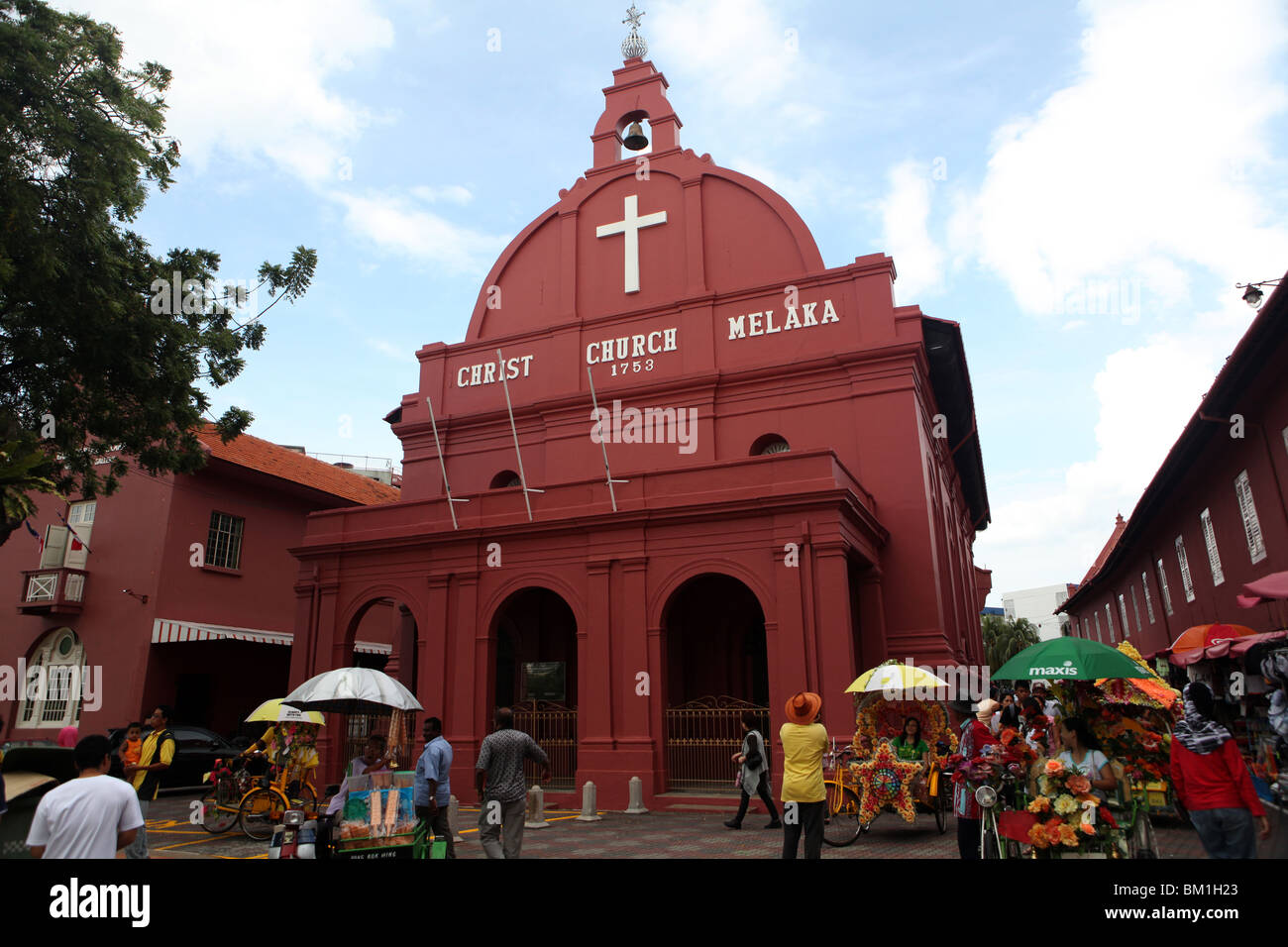 L'Église du Christ dans la ville historique de Malacca, ou Melaka, Malaisie. Banque D'Images