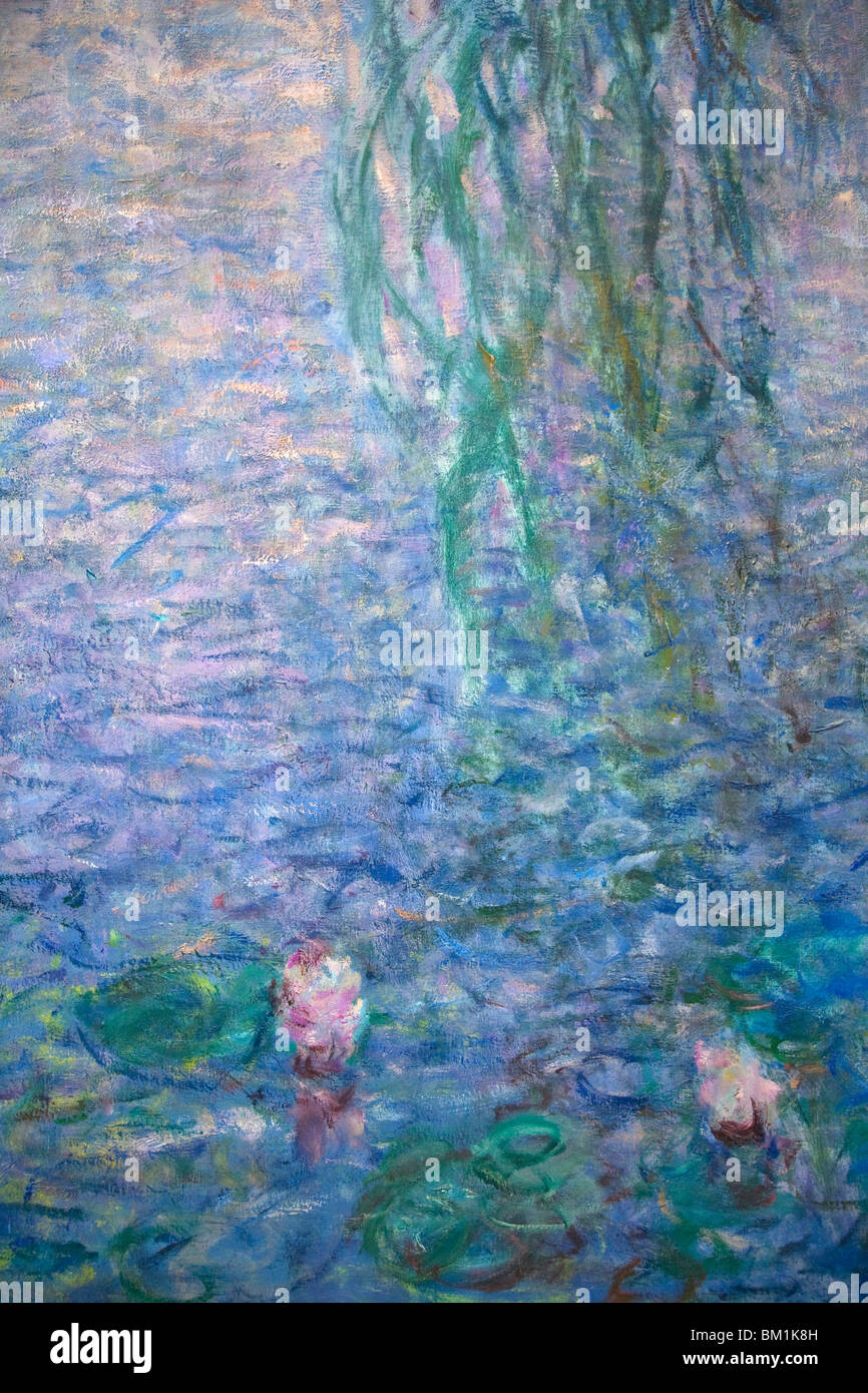 Détail de nymphéas Nymphéas Claude Monet peint par série au Musée de LOrangerie Tuileries Paris France Europe UE Banque D'Images