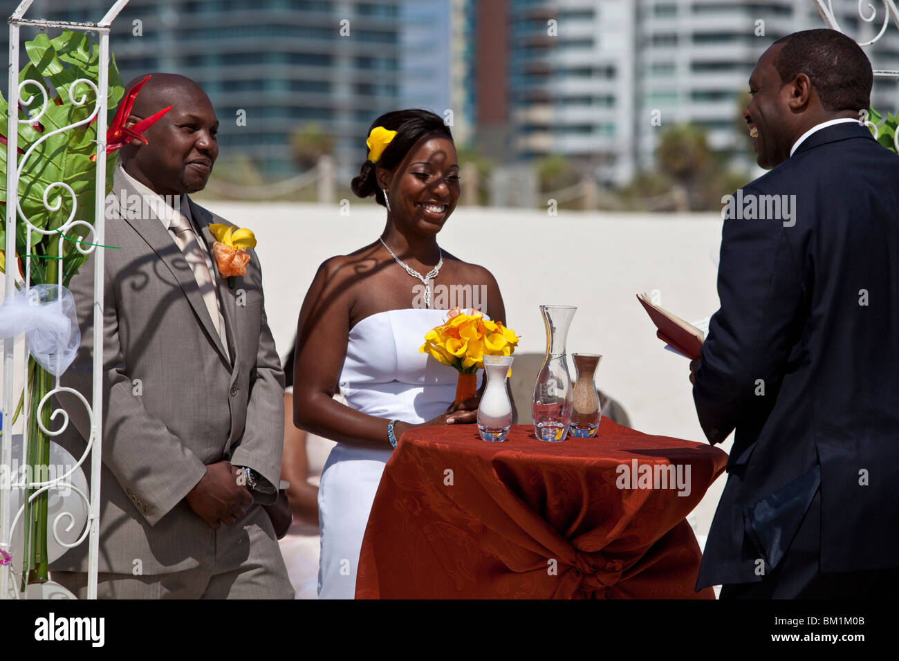Mariage Plage, South Beach, Miami, Floride, USA Banque D'Images Mariage Plage, South Beach, Miami, Floride, USA Banque D'Images
