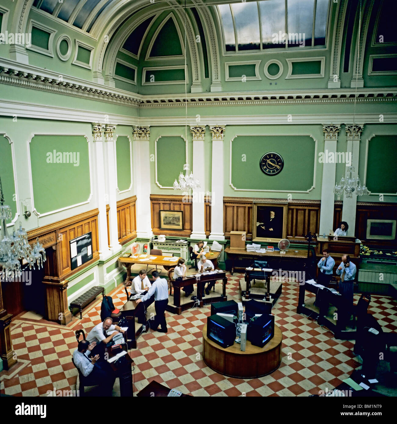 Vintage trading Floor, ancienne Bourse, Dublin, Irlande, Europe, Banque D'Images