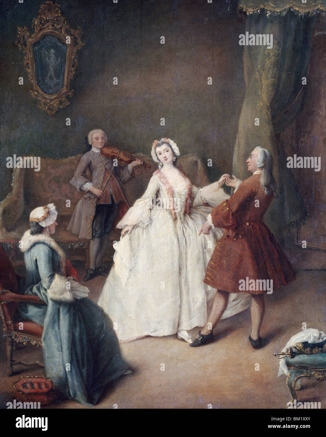 La leçon de danse par Pietro Longhi, (1702-1785), l'Italie, Venise, Galleria dell'Accademia Banque D'Images