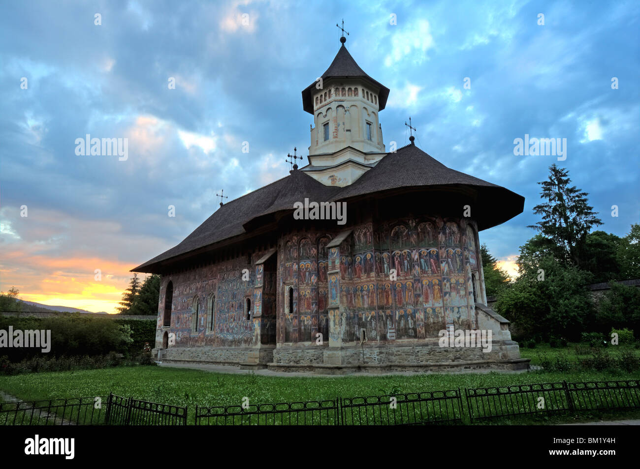 Le monastère de Sucevita, UNESCO World Heritage Site, la Bucovine, Roumanie, Europe Banque D'Images