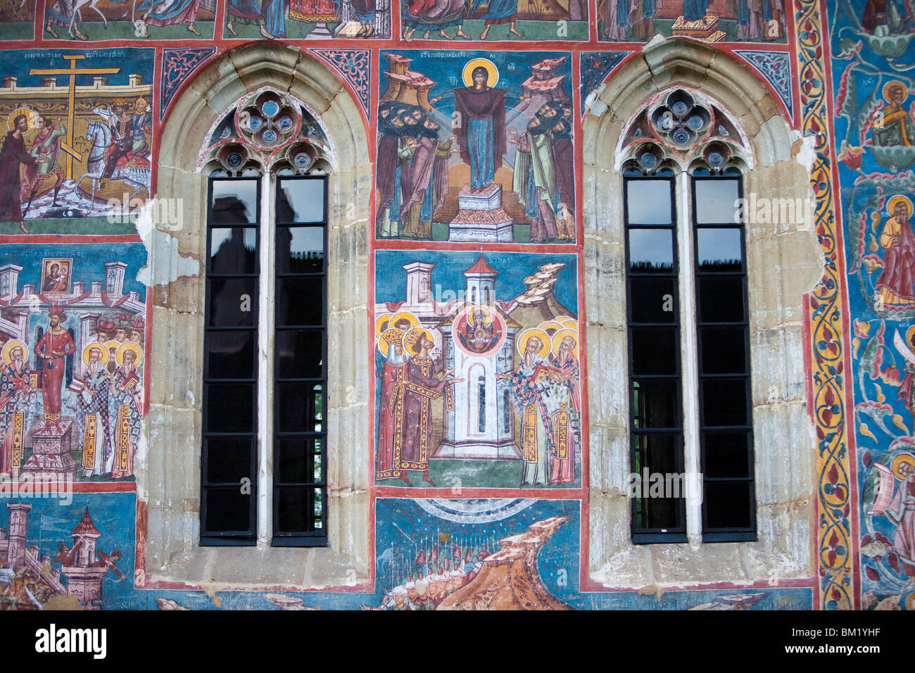Monastère Moldovita, UNESCO World Heritage Site, la Bucovine, Roumanie, Europe Banque D'Images