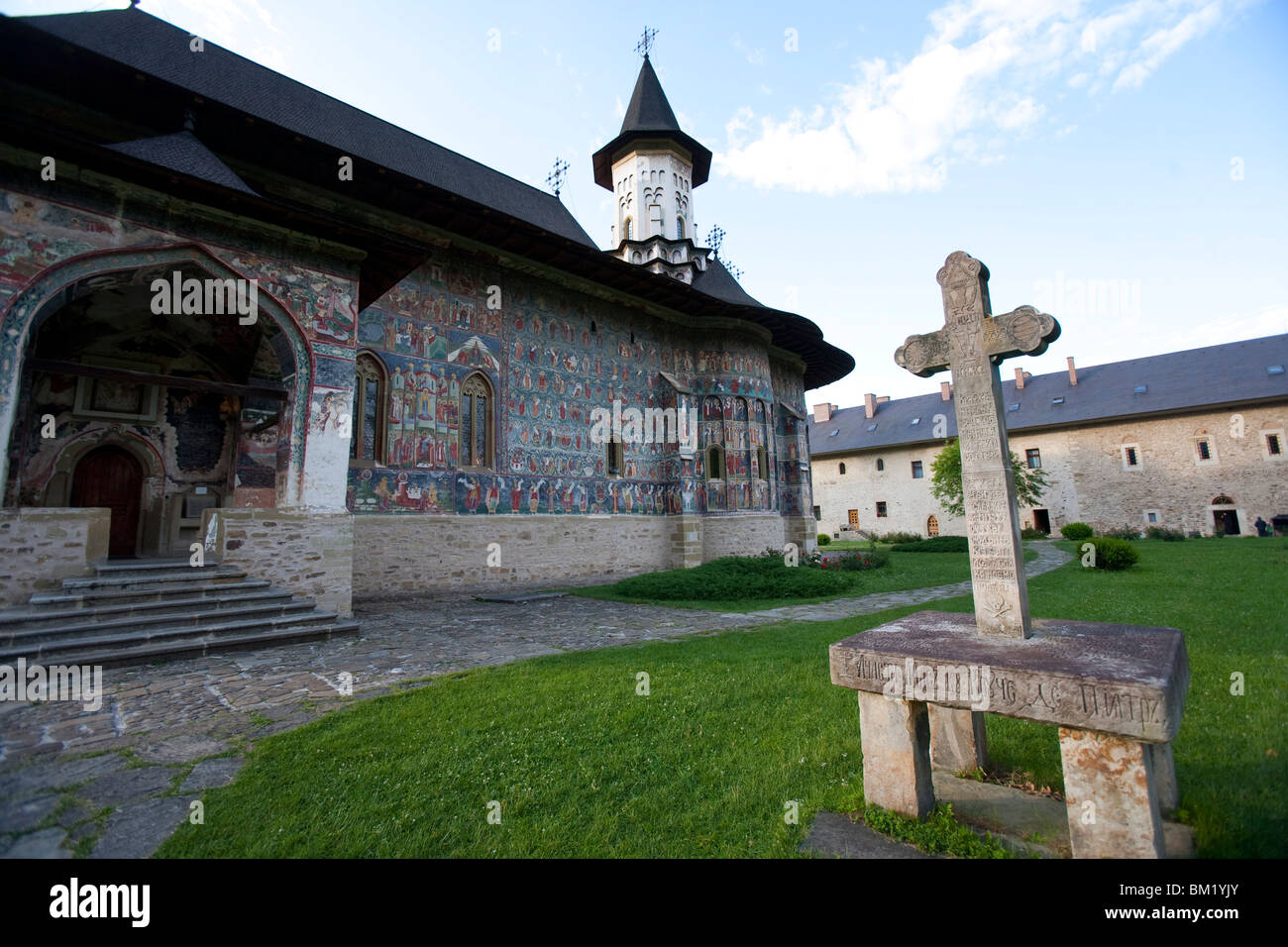 Le monastère de Sucevita, UNESCO World Heritage Site, la Bucovine, Roumanie, Europe Banque D'Images