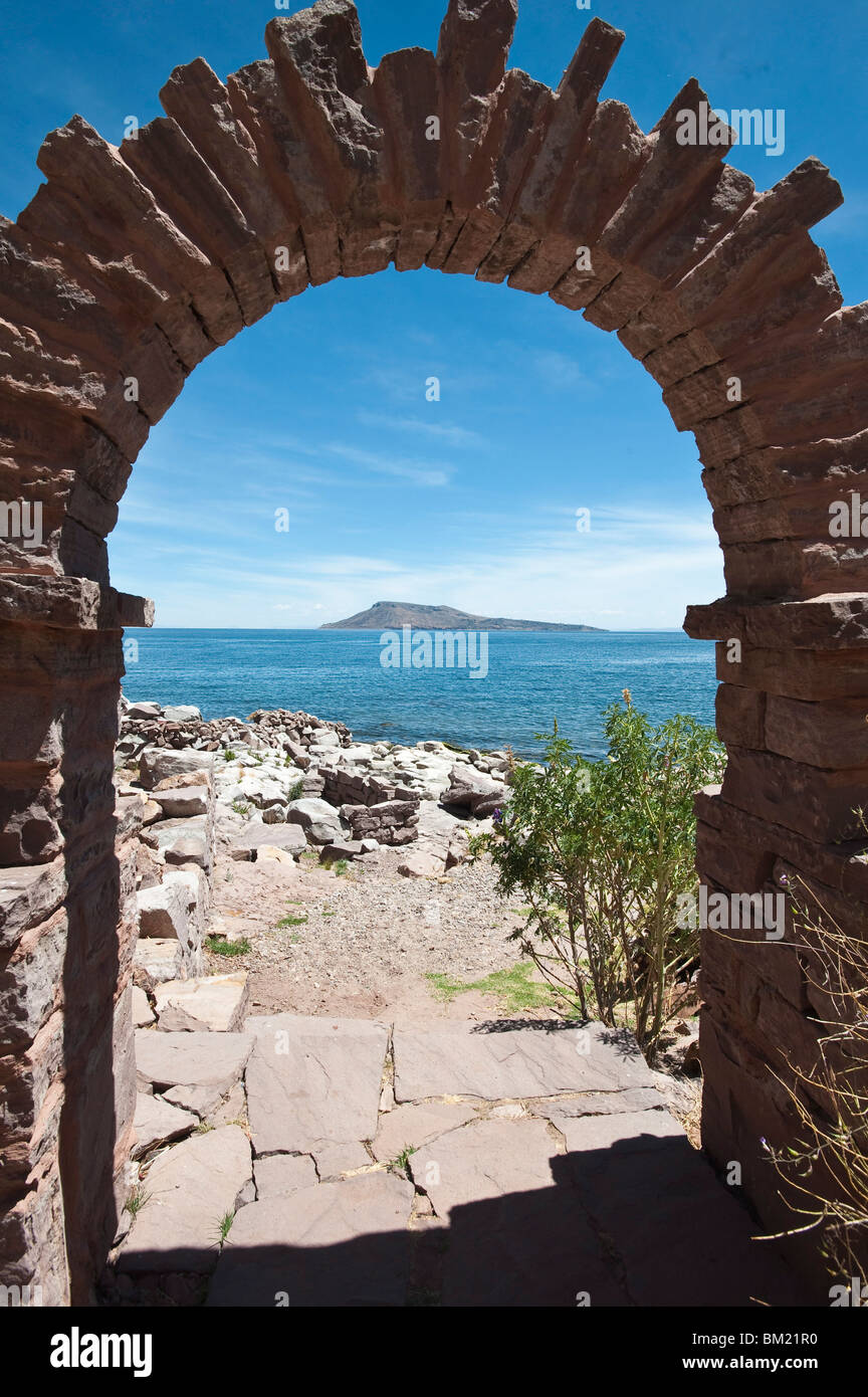 L'île de Taquile, Lac Titicaca, Pérou, Amérique du Sud Banque D'Images