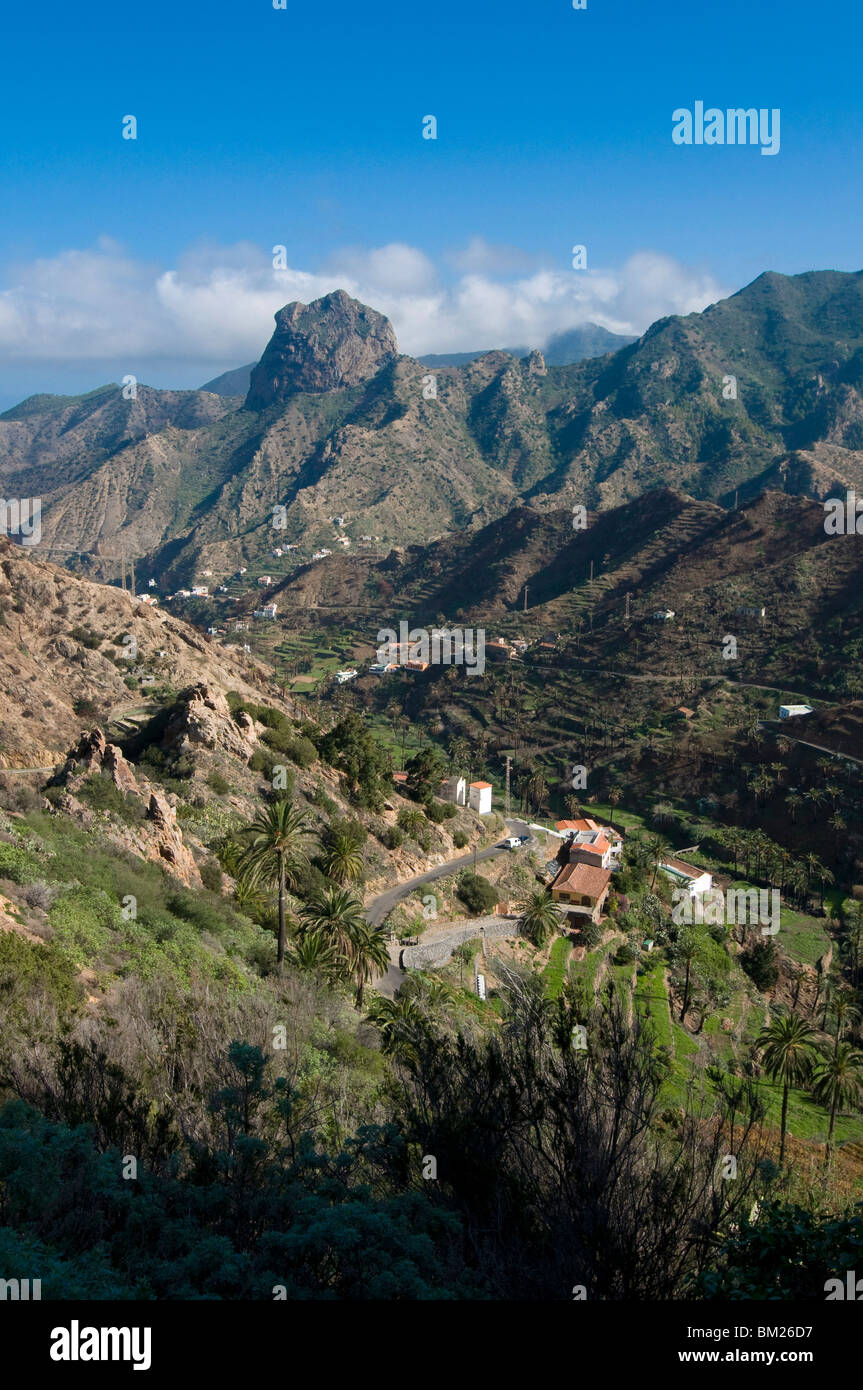 La vallée de Vallehermoso, La Gomera, Canary Islands, Spain, Europe Banque D'Images