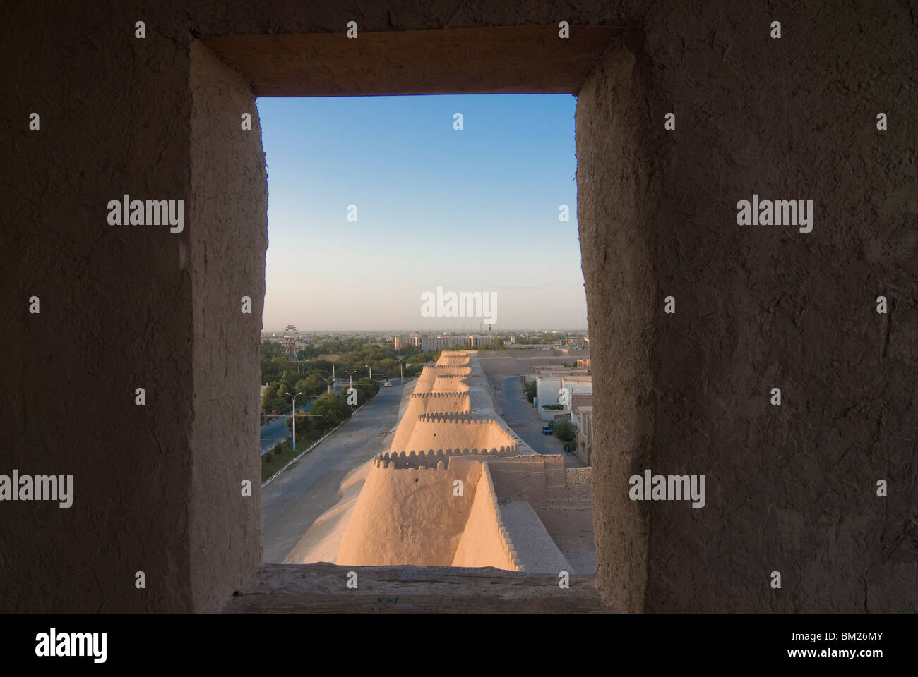 Les remparts de Khiva, Site du patrimoine mondial de l'UNESCO, l'Ouzbékistan, en Asie centrale Banque D'Images
