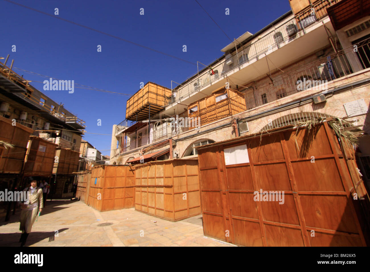 Israël, Jérusalem, Souccot À Mea Shearim neighborhood Banque D'Images