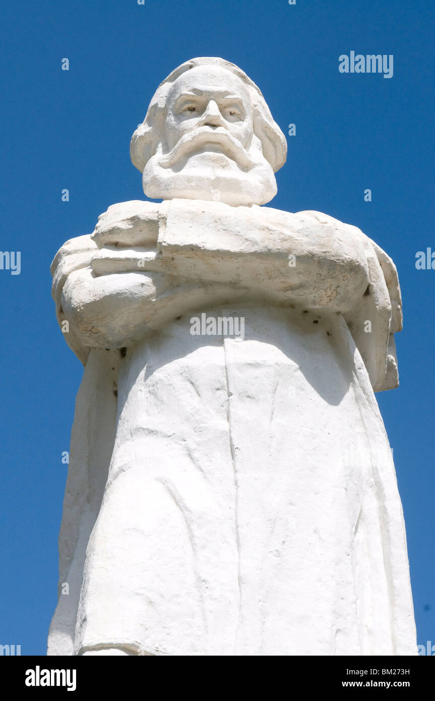Statue de Karl Marx, Bokonbayevo, du Kirghizistan, de l'Asie centrale Banque D'Images