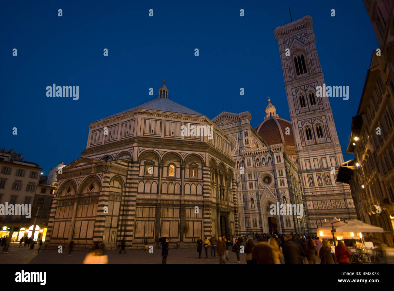 Le clocher de Giotto et la cathédrale (Basilique de Santa Maria del Fiore), Florence, UNESCO World Heritage Site, Toscane, Italie Banque D'Images