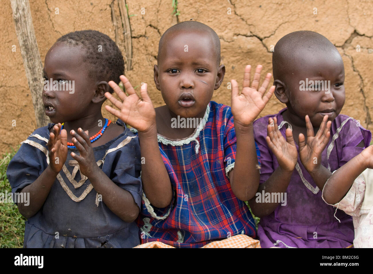 Enfants Masai, Masai Mara, Kenya, Afrique de l'Est Banque D'Images