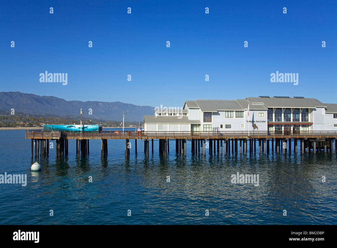Centre de la mer de Stearns Wharf, port de Santa Barbara, Californie, États-Unis Banque D'Images