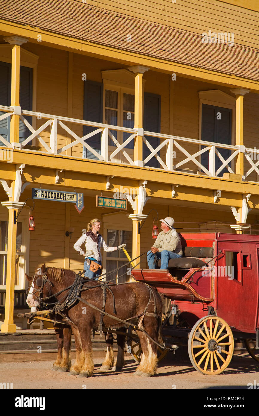 Wagon dans les studios Old Tucson, Tucson, Arizona, USA Banque D'Images