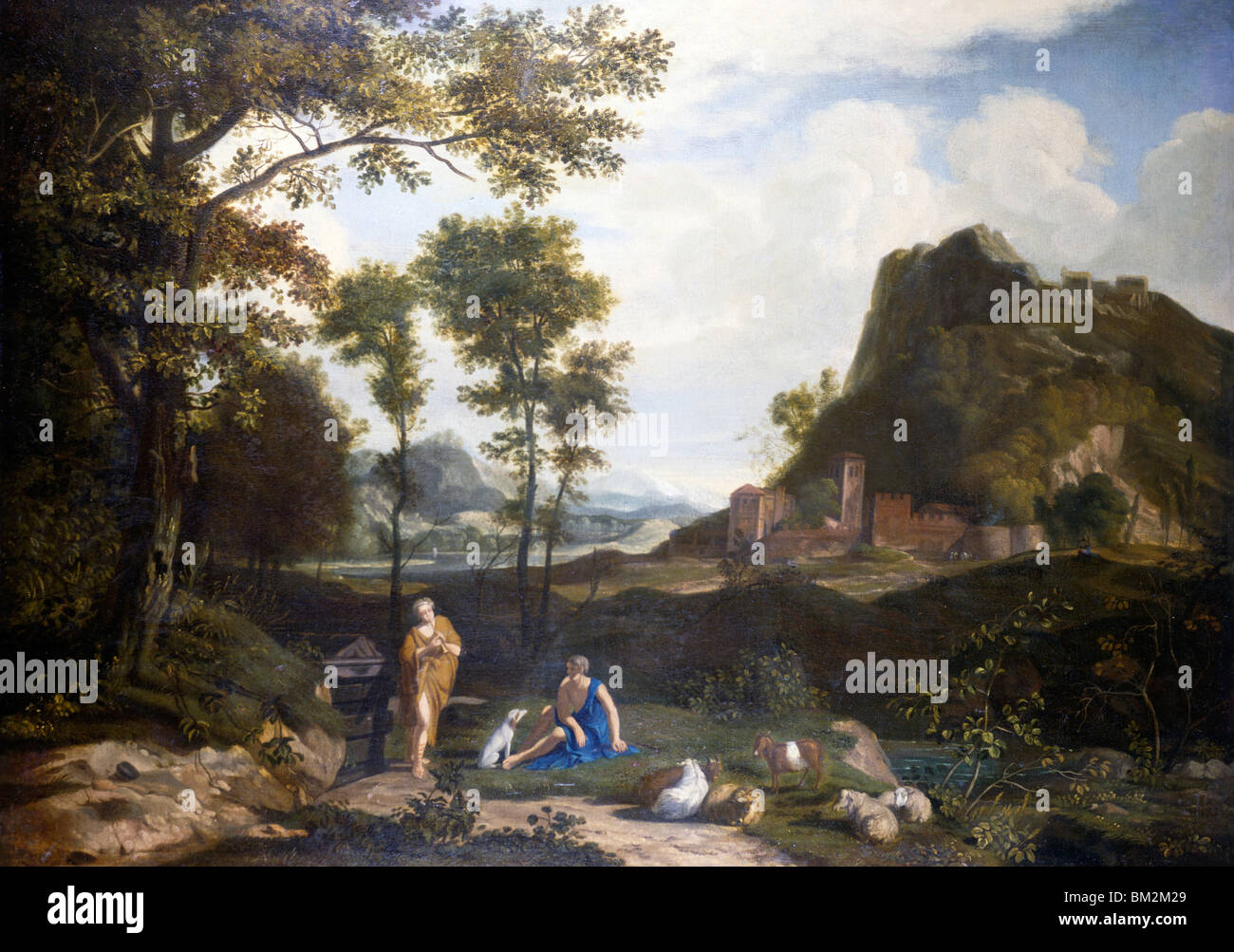 Paysage par école italienne, huile sur toile, 18e siècle, USA, New York, Philadelphie, David David Gallery Banque D'Images