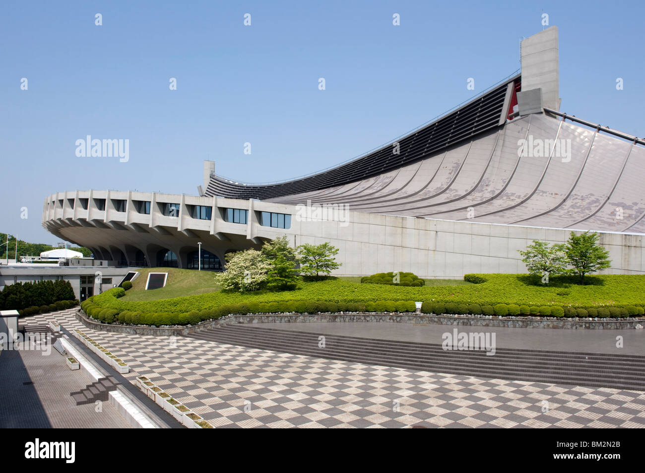 Stade national de Yoyogi Shibuya, conçu par l'architecte Kenzo Tange pour les Jeux Olympiques d'été de 1964, Tokyo, Japon Banque D'Images
