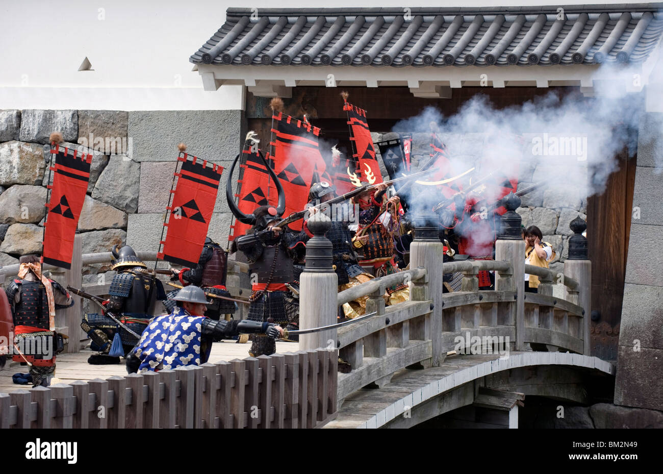 Dans le samouraï Odawara Hojo Godai Festival tenu en mai au château d'Odawara à Kanagawa, Japon Banque D'Images