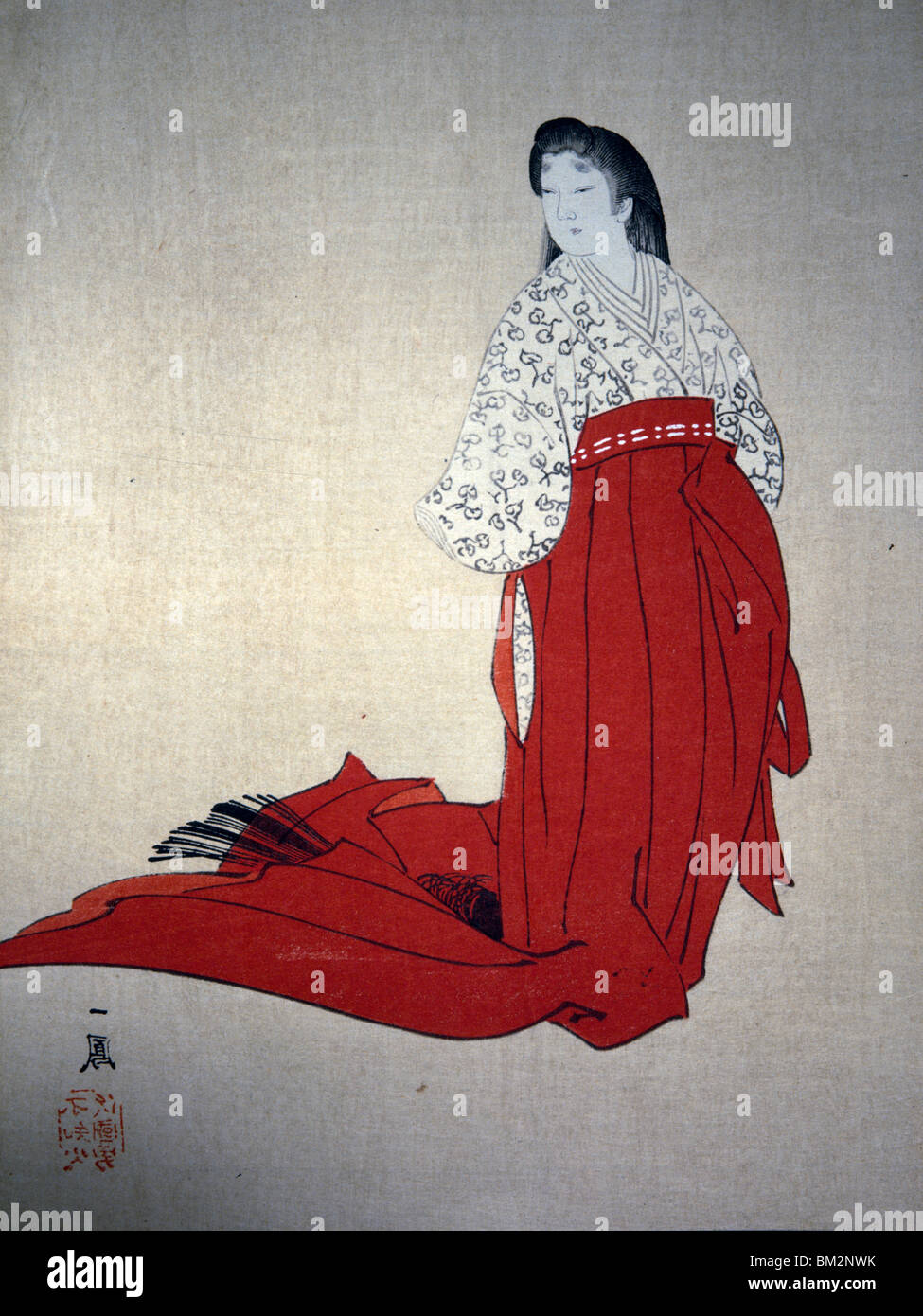 Femme en kimono rouge, artiste inconnu, USA, New York, Philadelphie, David David Gallery Banque D'Images