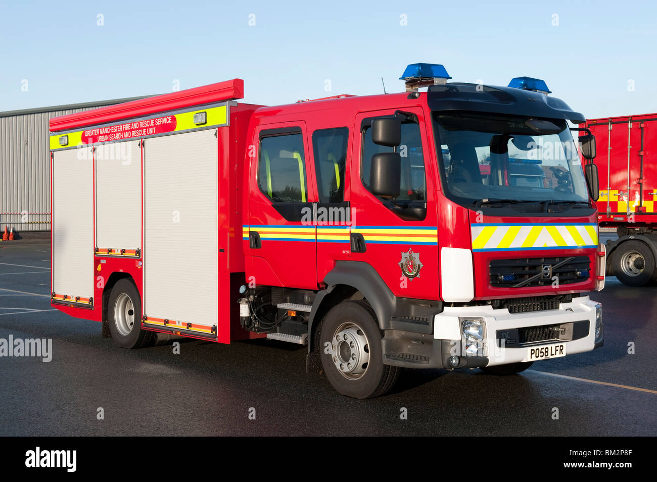 Le Grand Manchester Fire & Rescue Service Unité de recherche et de sauvetage en milieu urbain Banque D'Images