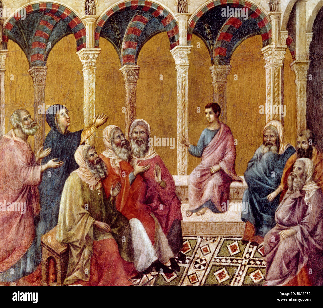 Enfant Jésus dans le Temple de Duccio di Buoninsegna, (1255/60-1315/18) Banque D'Images