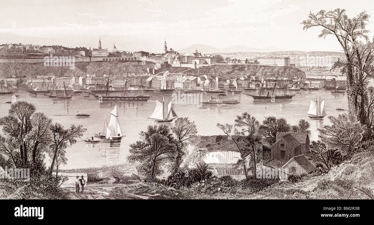 Le Québec par un artiste inconnu, gravure Banque D'Images