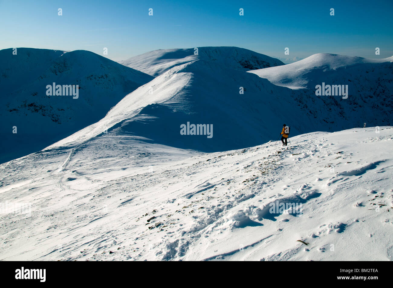 Hopegill Grasmoor et chef de Grisedale Pike en hiver, Grasmoor Fells, Lake District, Cumbria, England, UK Banque D'Images