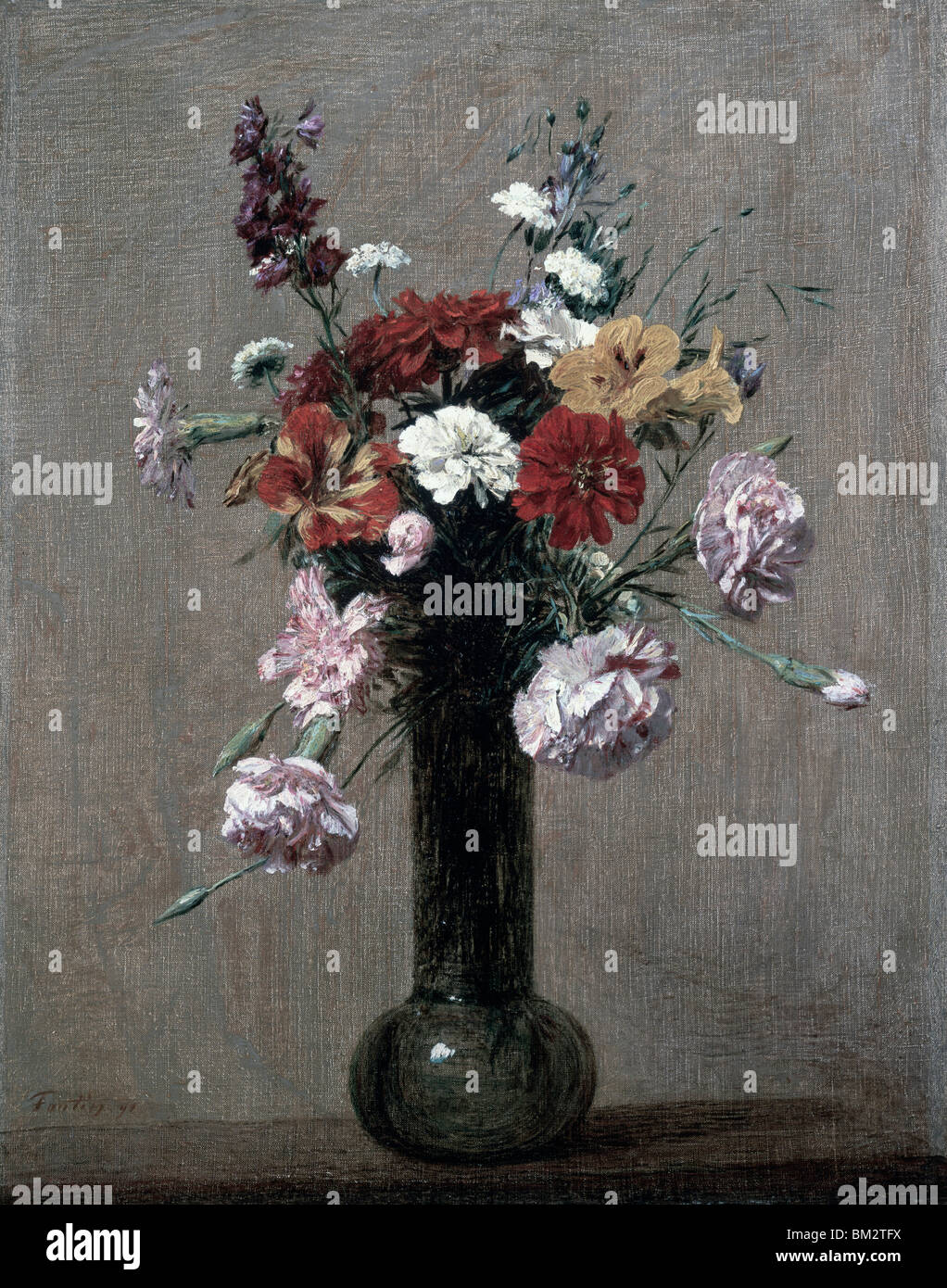 Petit Bouquet de Henri Fantin-Latour, huile sur toile, vers 1891, (1836-1904) Banque D'Images