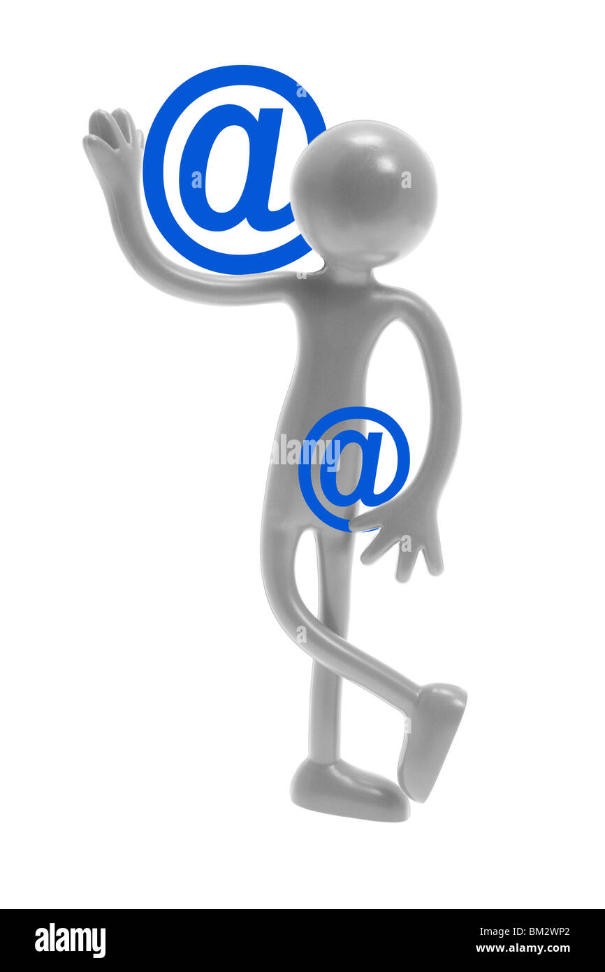 Caoutchouc Figure miniature avec symbole Internet Banque D'Images
