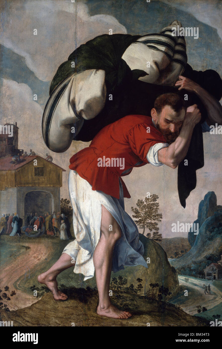 La guérison du paralytique, artiste inconnu, huile sur panneau de bois, (1560-1590), aux États-Unis d'Amérique, Washington, D.C., National Gallery of Art Banque D'Images
