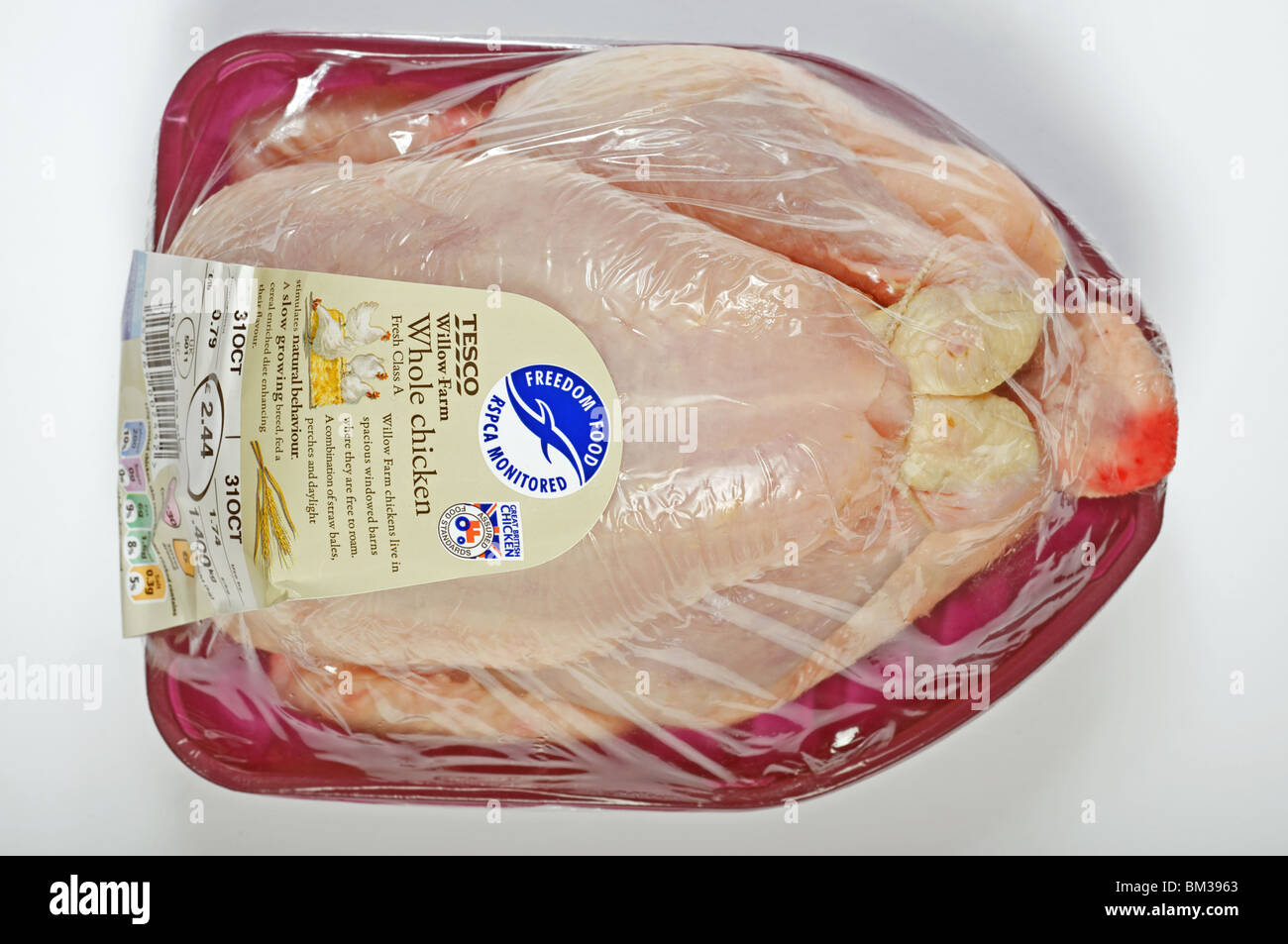 Tesco Willow Farm poulet frais entier Banque D'Images