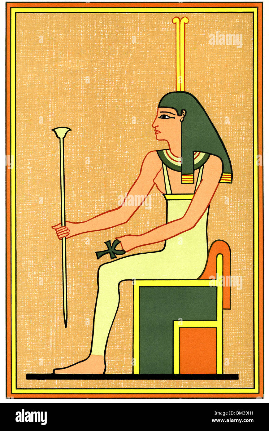 Selon la mythologie égyptienne, Meskhent (aussi écrit et Meshkhent Meskhenit) était la déesse de l'accouchement. Banque D'Images