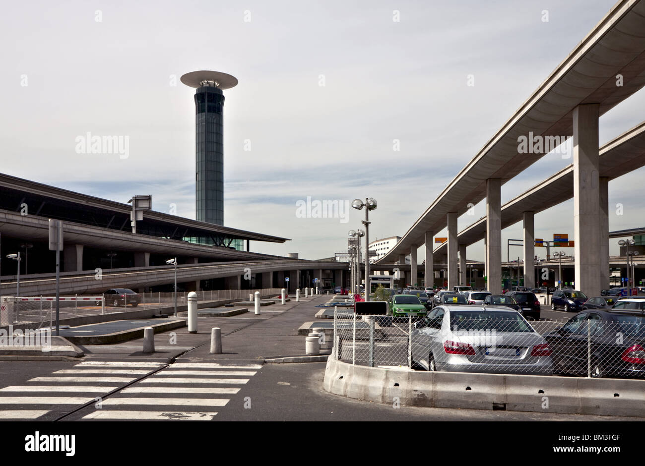 Dans la tour de l'aéroport Charles de Gaulle, Paris Banque D'Images