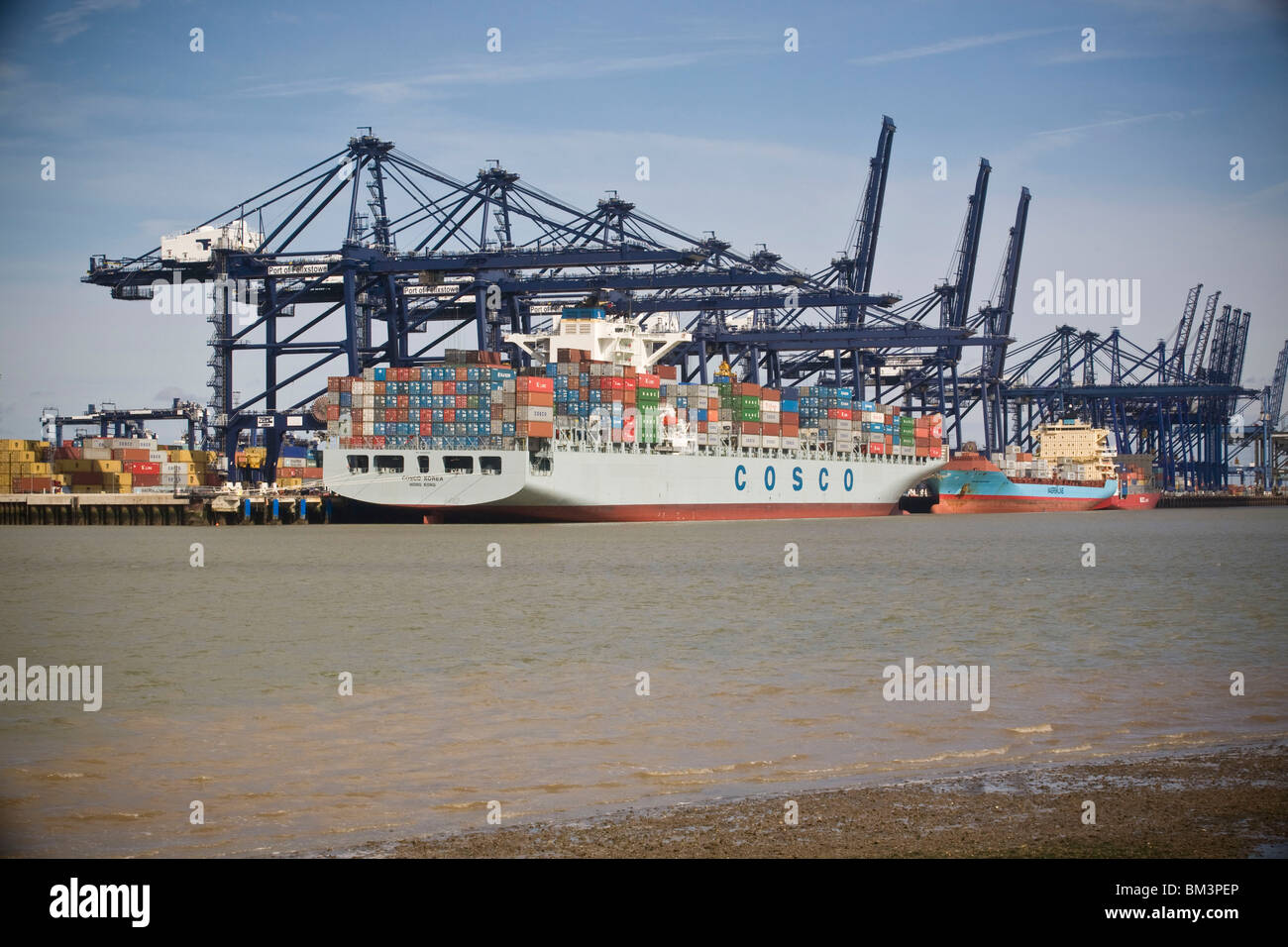 Port de conteneurs du port de Felixstowe, Suffolk, UK Banque D'Images