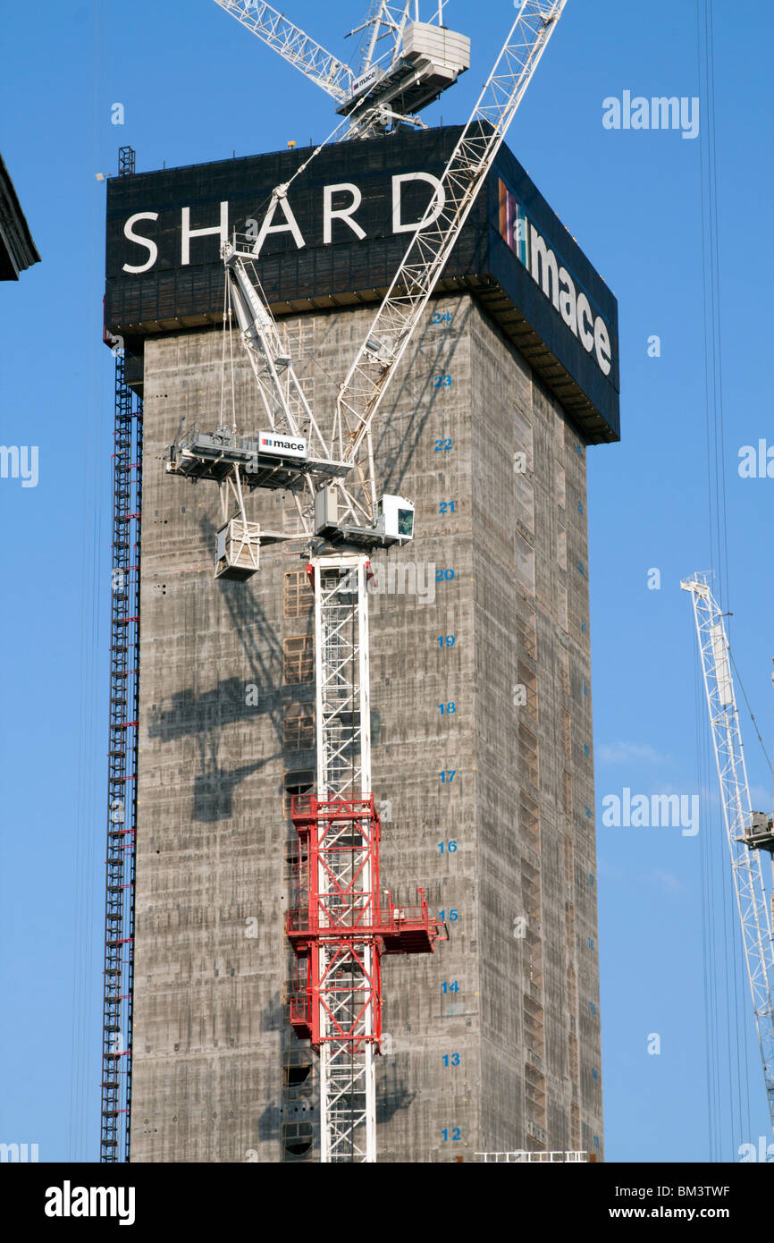 Le gratte-ciel Shard London Bridge en construction Banque D'Images