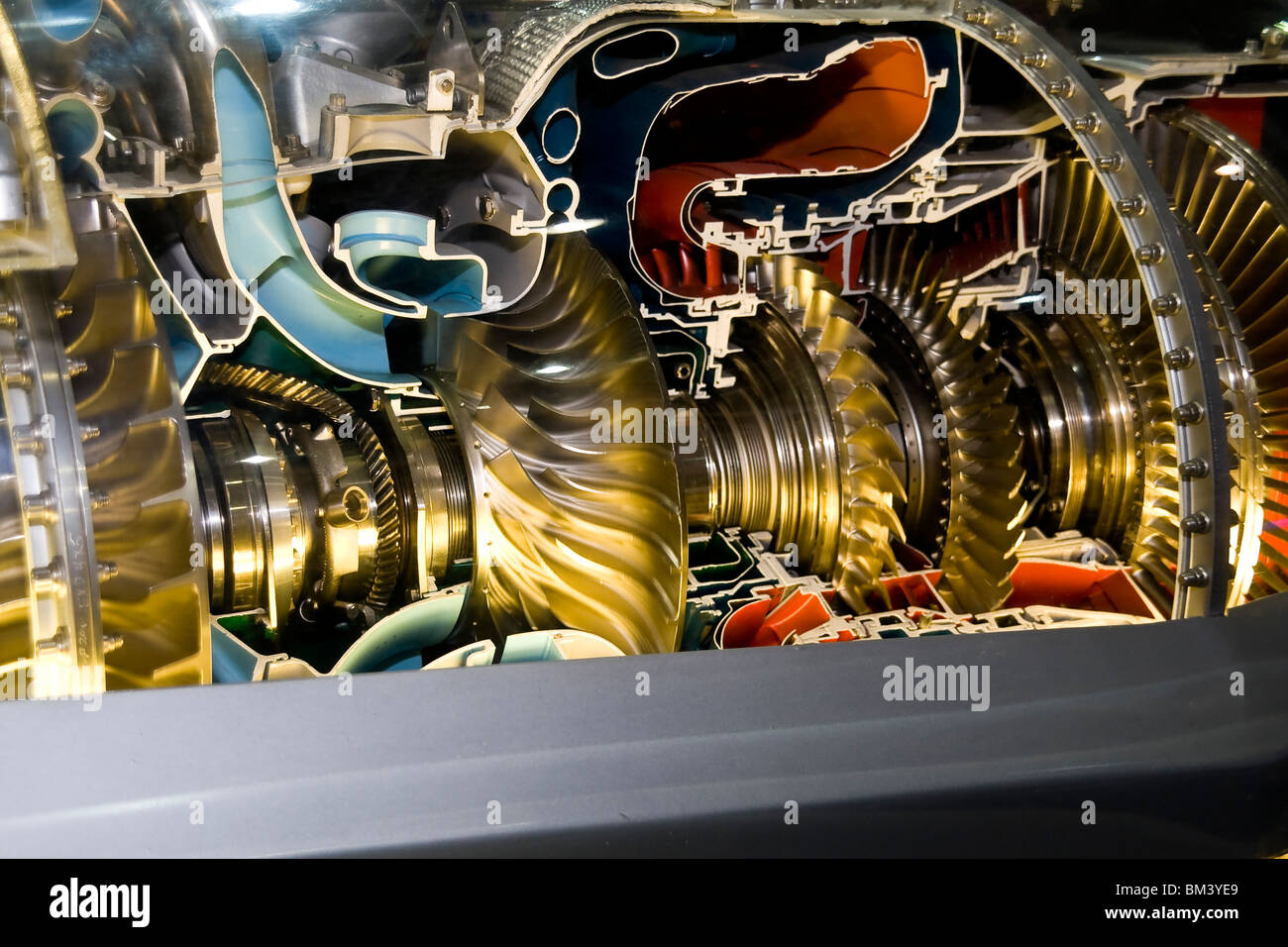 Un détail du moteur d avions dans l'exposition Banque D'Images