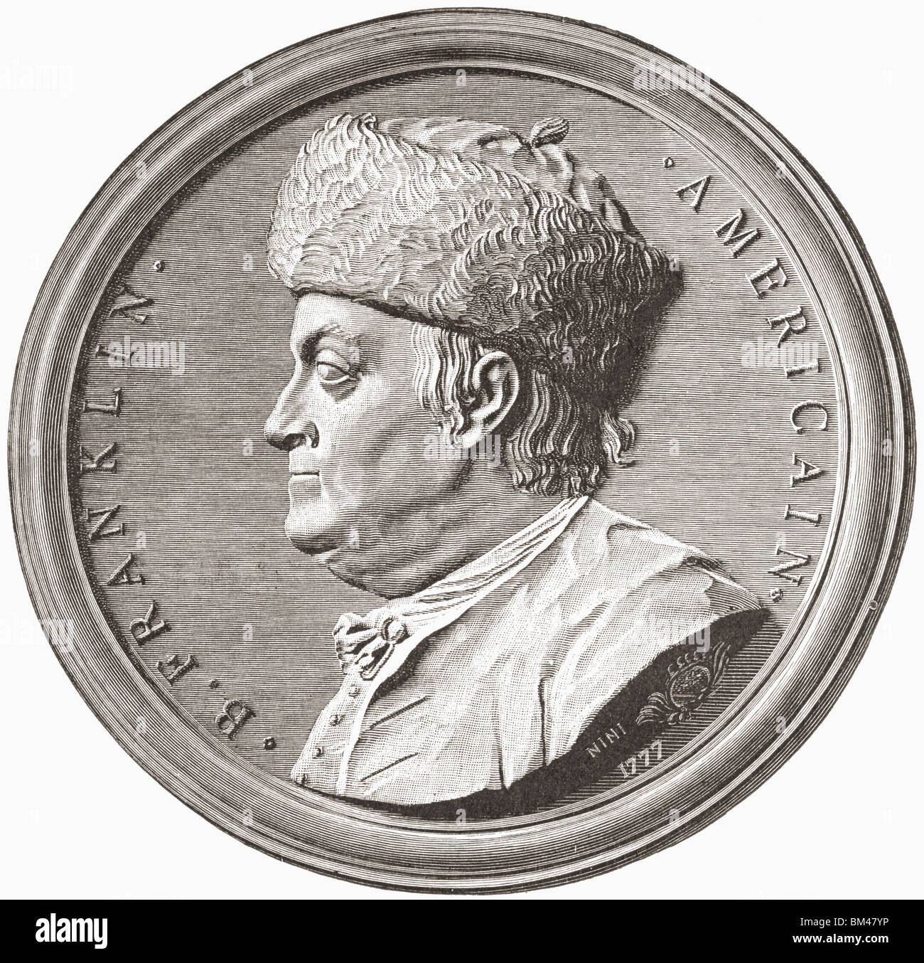 Benjamin Franklin, 1706 à 1790 Banque D'Images