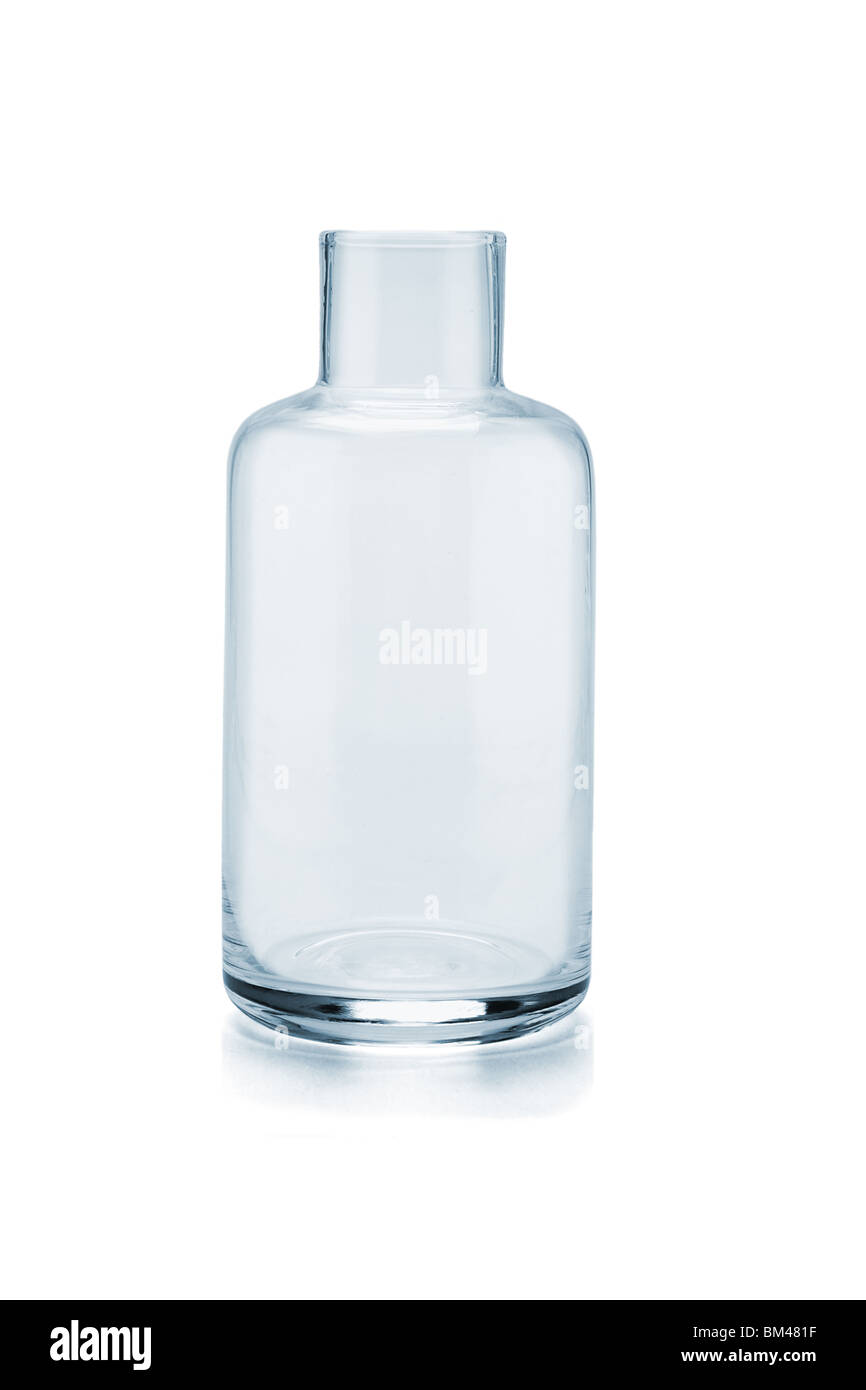 Ouvert vide contenant de verre sur fond blanc Banque D'Images