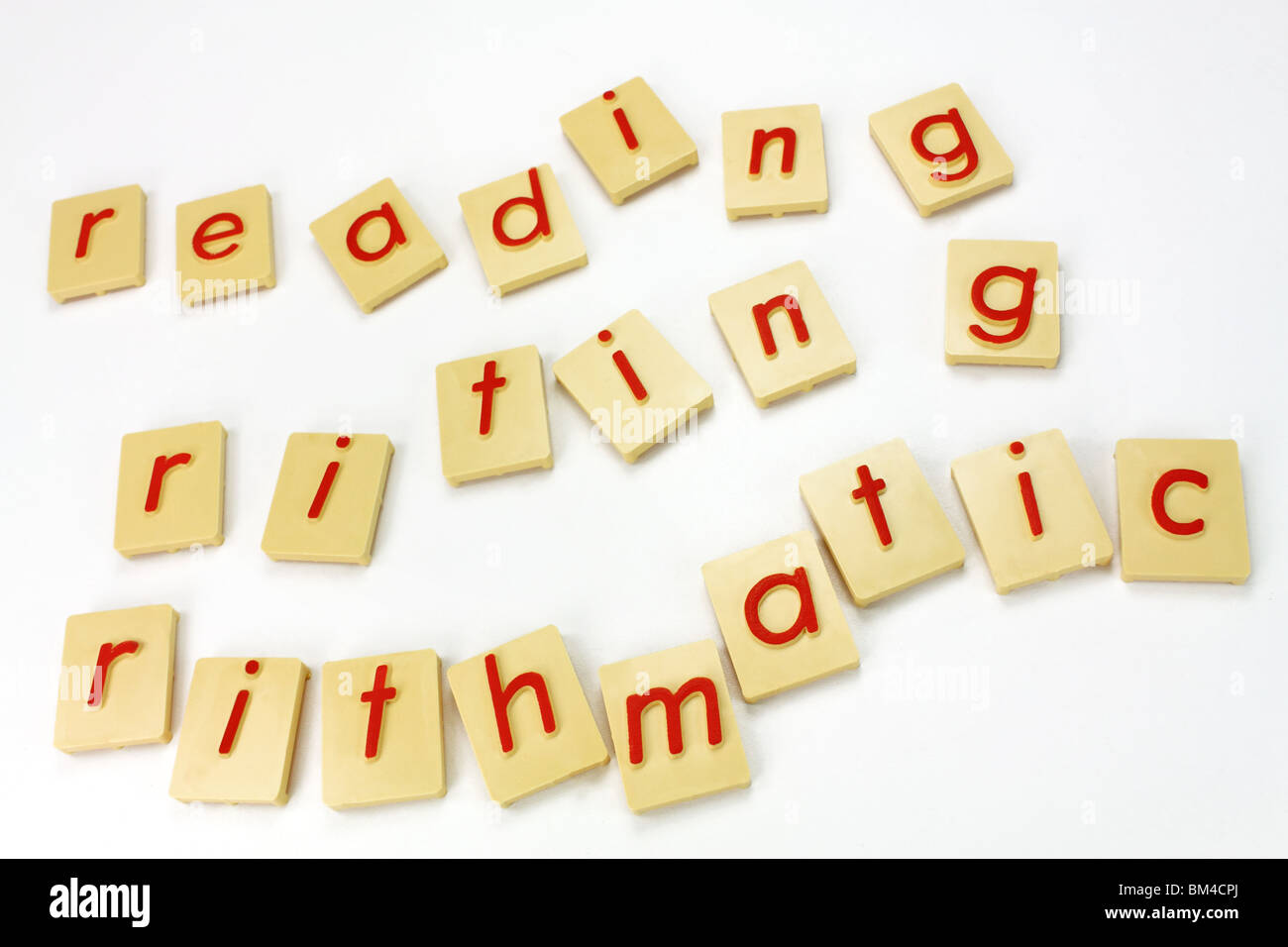 Lecture, écriture, calcul (les 3 R) Banque D'Images