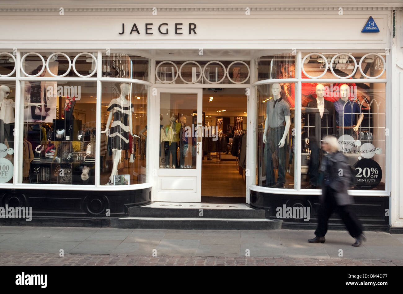 Magasin Jaeger, Trinity Street, Cambridge UK Banque D'Images