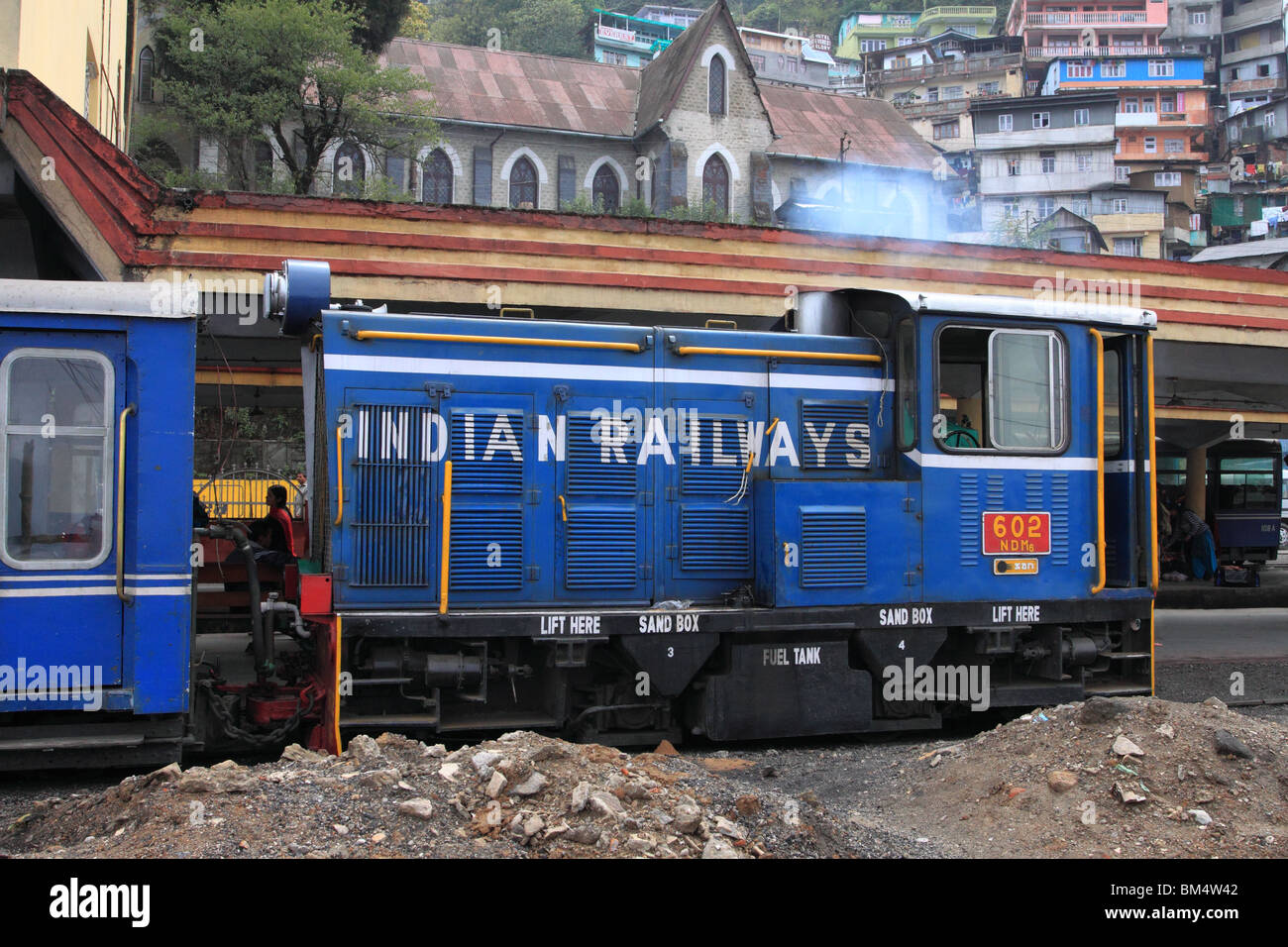 Petit train, moteur diesel, Darjeeling Banque D'Images