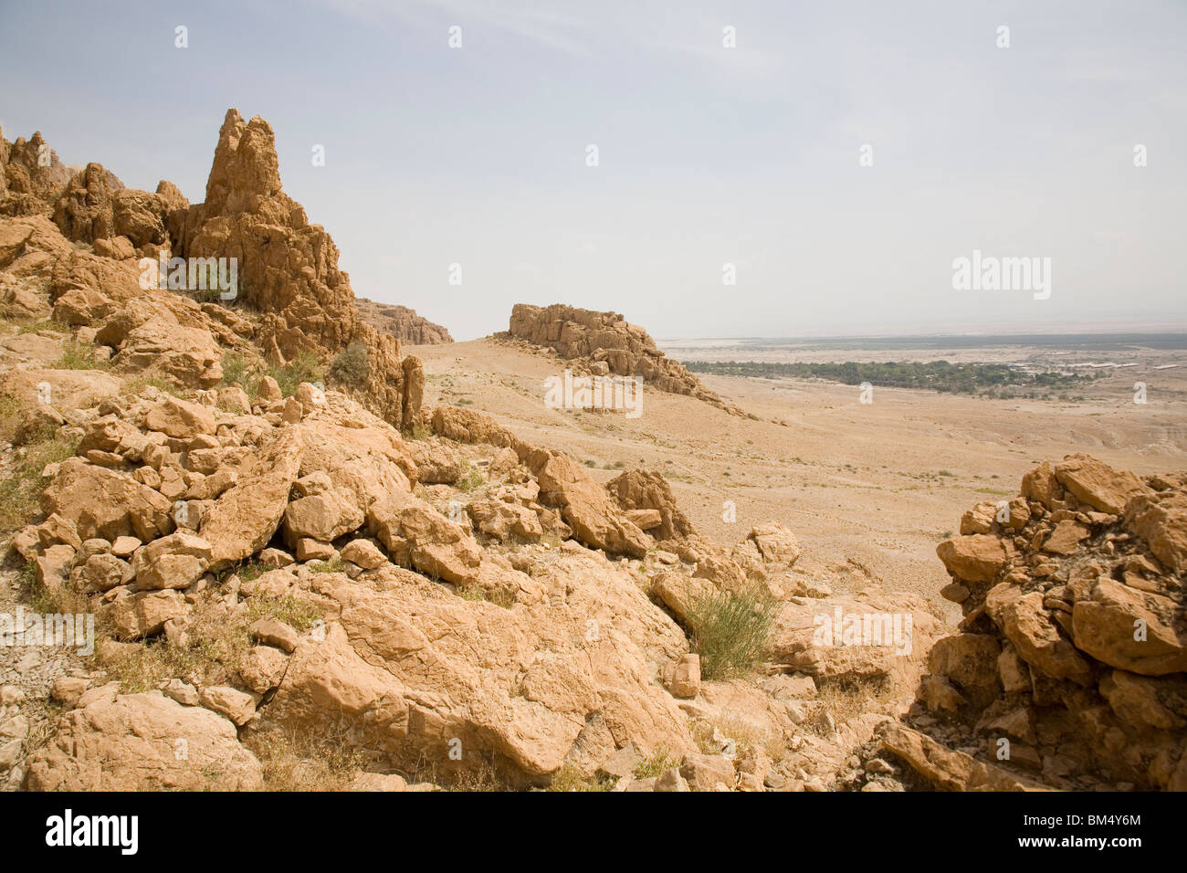 Kumran ou grottes de Qumran au désert de Judée - Israël Banque D'Images