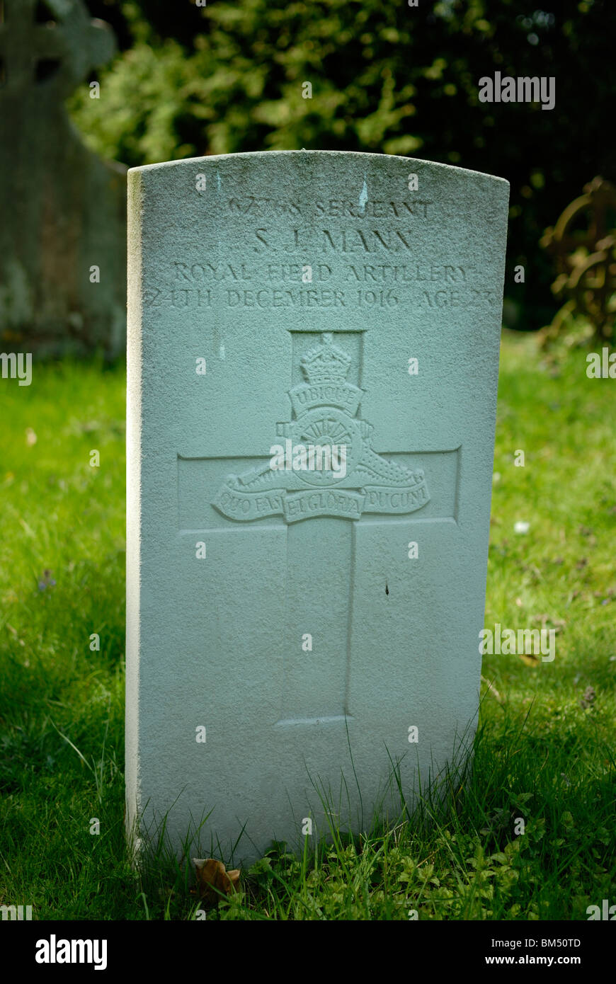 La tombe d'un soldat britannique de la première guerre mondiale, décédé la veille de Noël 1916. Banque D'Images