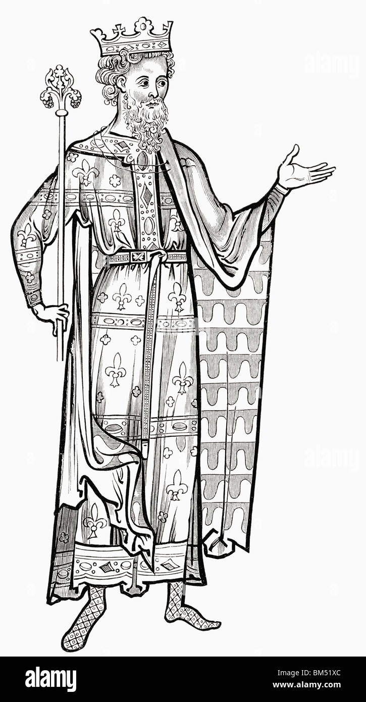 Louis IX, de 1214 à 1270. Roi de France. Banque D'Images