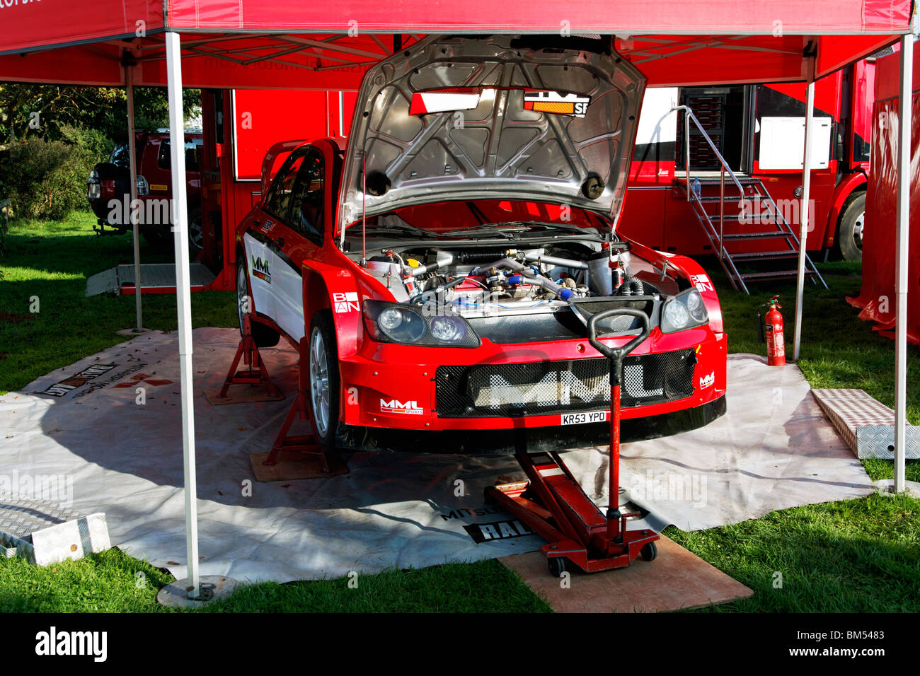 Une Mitsubishi Lancer WRC05. Banque D'Images