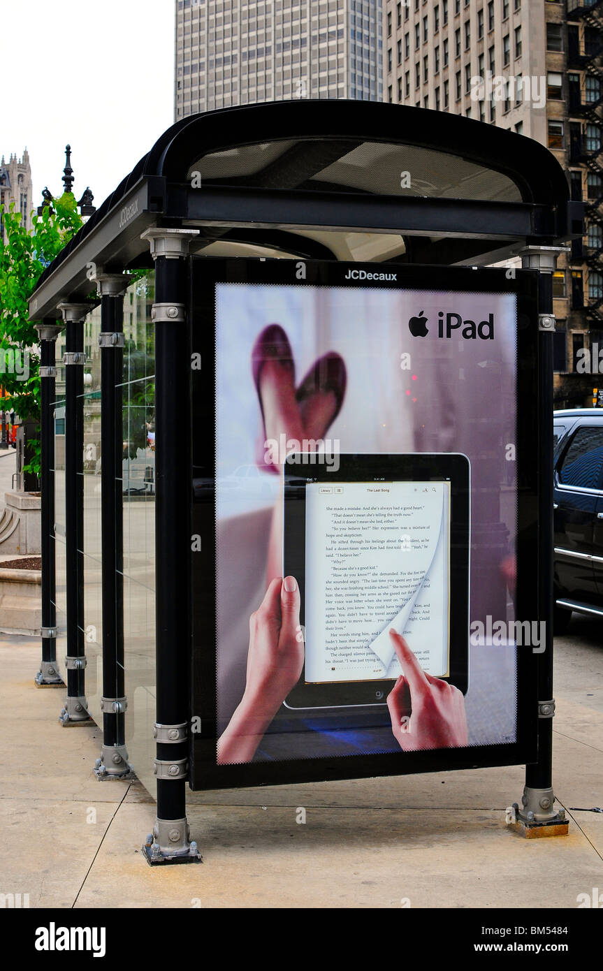 Publicité pour l'Apple iPad, Chicago, USA Banque D'Images