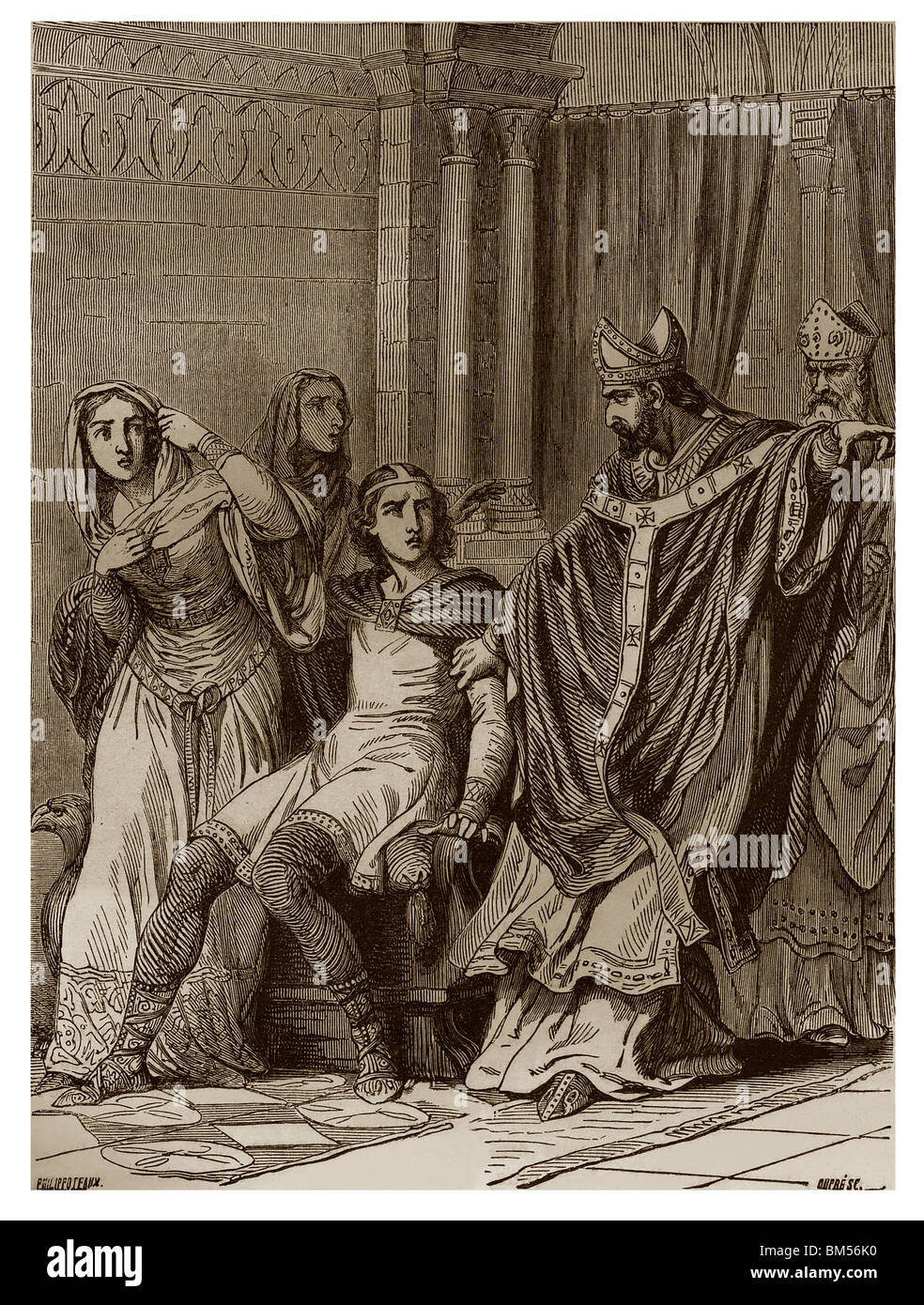 En 567, François J'ai été excommunié par Saint Germain, évêque de Paris, de l'inceste et pour sacrilège. Banque D'Images