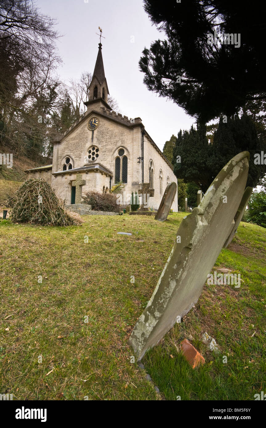 L'église de Sainte Trinité, Slad, Cotswolds, Gloucestershire, Royaume-Uni Banque D'Images