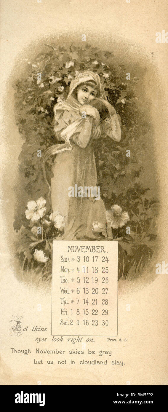 Calendrier d'origine, au début des années 1900 Banque D'Images
