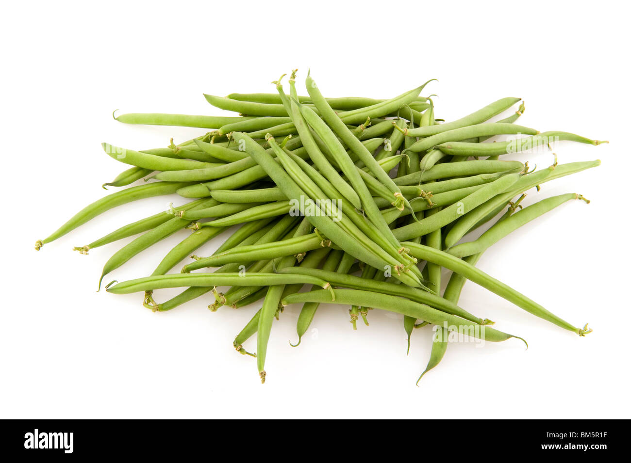 Haricots verts comme des légumes sains isolated over white Banque D'Images