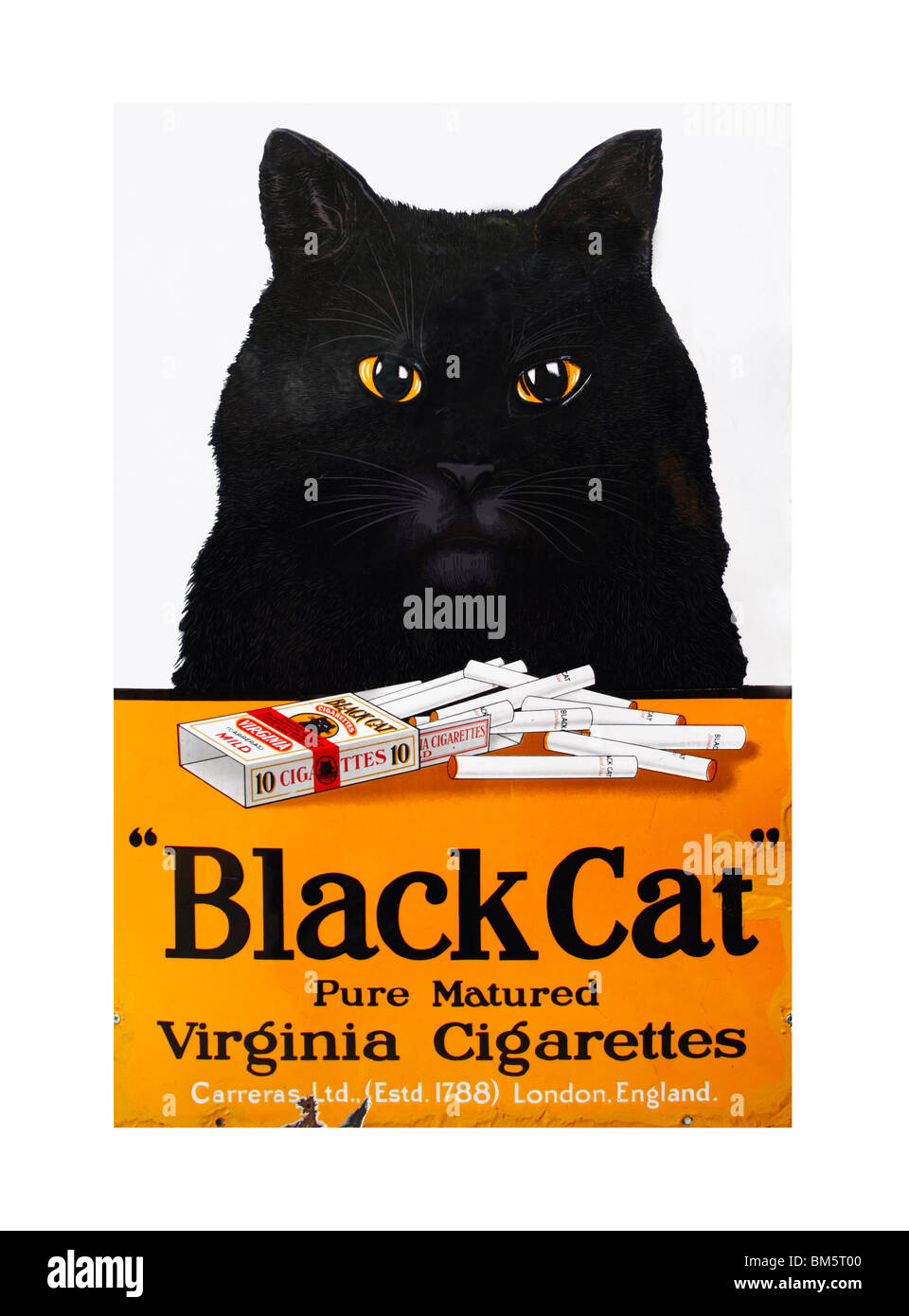 Black Cats cigarettes poster Banque D'Images